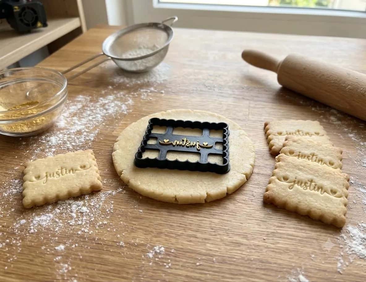 Emporte-pièce personnalisé prénom - Tampon biscuit personnalisé - Cookie Cutter 3D - Cadeau pâtisserie fait maison